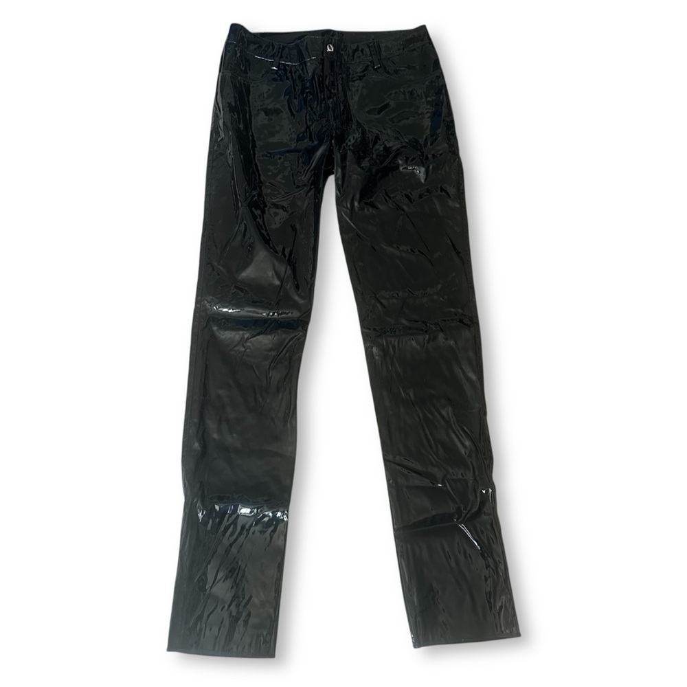 NWT 90s Y2K Lip Service Contraband Hot Topic Black PU Vinyl Pants VTG Rare